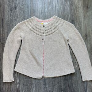 NWT Mini Boden Gold Metallic Thread Cardigan